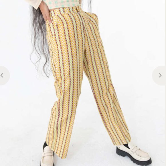 FIND ME NOW Judy Pants in Yellow Green Brick Multi sz 0 - Picture 4 of 7